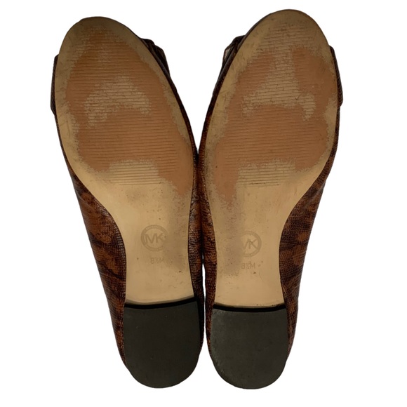 MICHAEL KORS Calder Ballet Luggage Flat Loafers Slip-Ons Size 8 1/2 Tan Brown - Picture 5 of 8